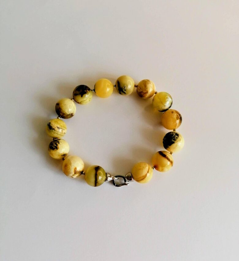 Matte Baltic Amber Bracelet with Clasp