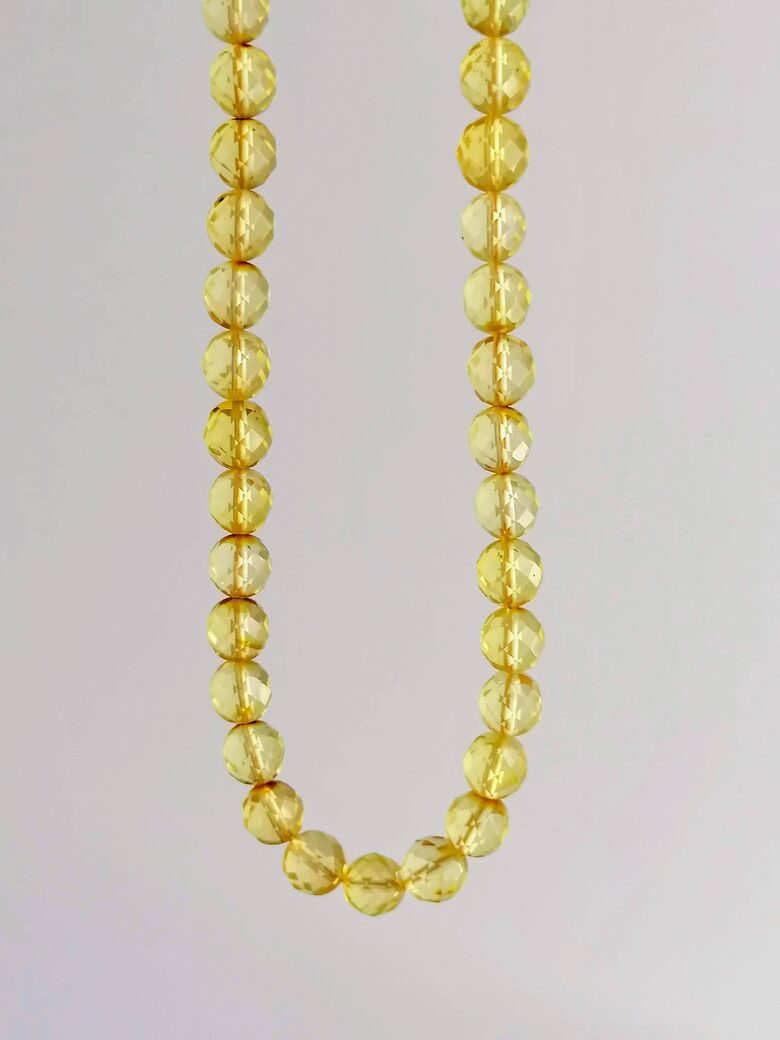 Transparent Faceted Amber Necklace with Clasp – Natural Baltic Amber