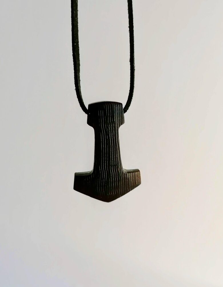 Black Amber Pendant “Viking Axe” – Symbol of Strength and Protection