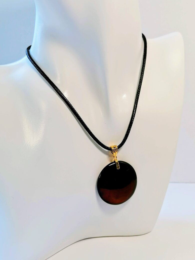 Cherry Color Round Amber Pendant