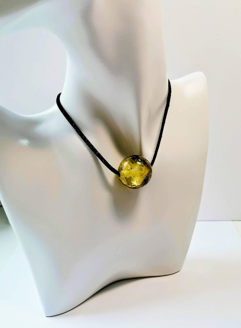 Fossil Baltic Amber Drilled Pendant | Natural Handmade Gem