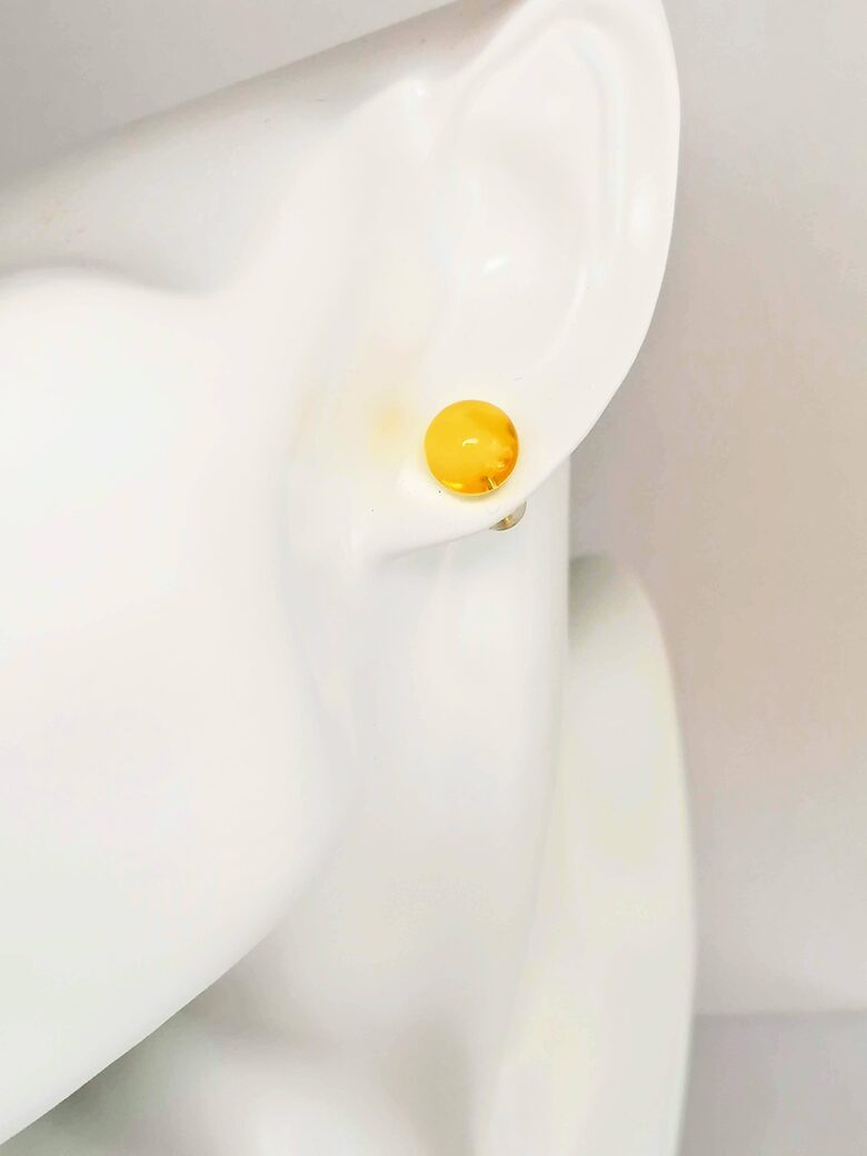 Matte Amber Stud Earrings