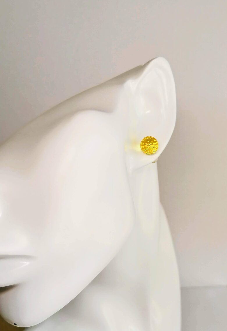 Faceted Baltic Amber Stud Earrings