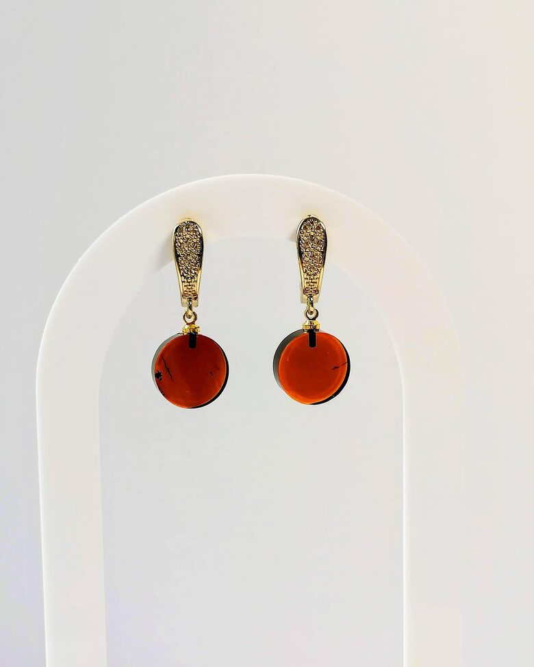Cognac Amber Earrings | Elegant Baltic Amber Jewelry