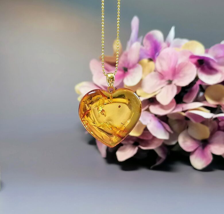 Honey Amber Heart – Natural Baltic Amber Pendant