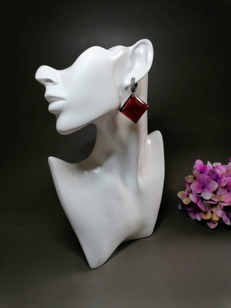 Cherry-Colored Baltic Amber Earrings