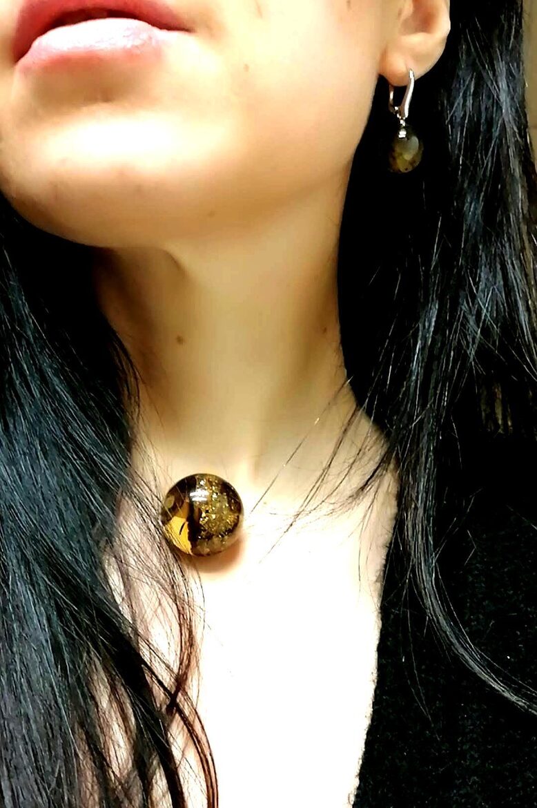 Round Drilled Baltic Amber Pendant