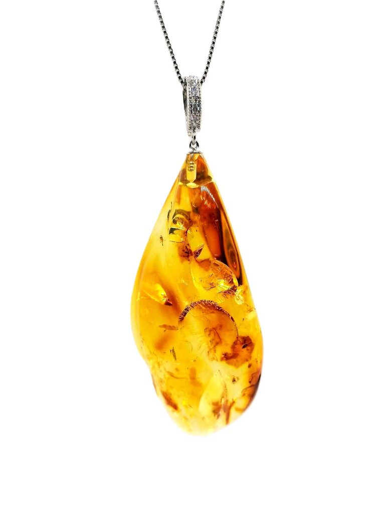Freeform Natural Baltic Amber Pendant