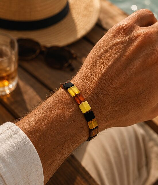  Unisex Multicolor Baltic Amber Bracelet