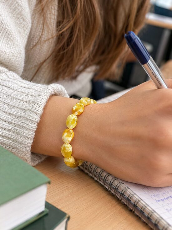 Matte Amber Bead Bracelet