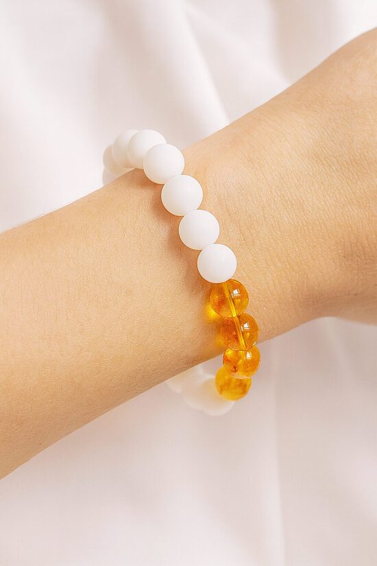 Citrino ir baltojo onikso apyrankė