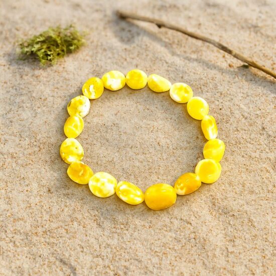 Matte Amber Bead Bracelet