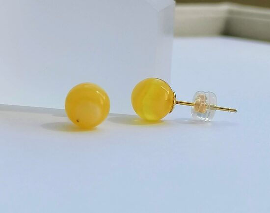 Matte Amber Stud Earrings
