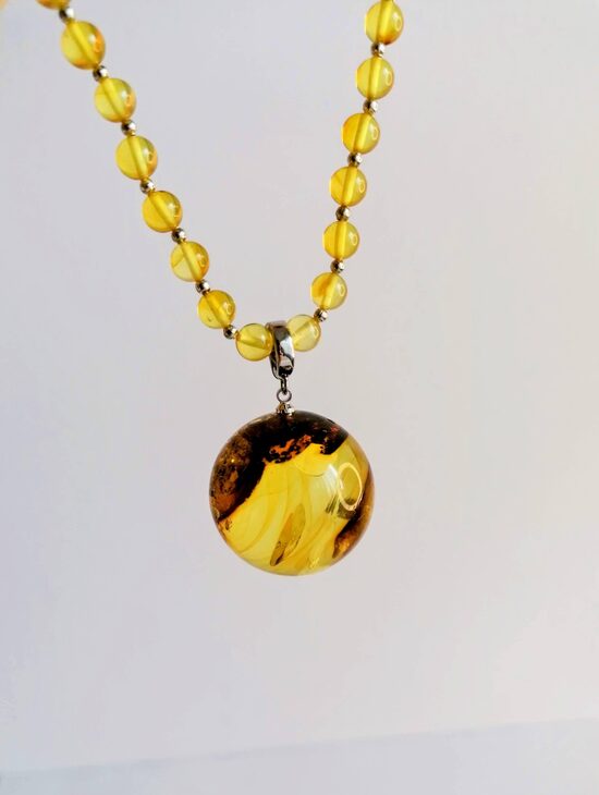 Round Amber Pendant | Timeless Baltic Amber