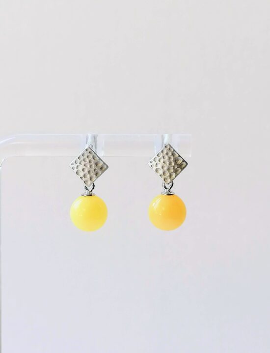 Matte Baltic Amber Stud Earrings