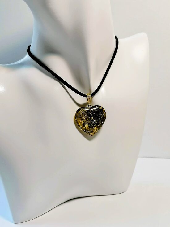 Green Amber Heart Pendant | Natural Baltic Amber Jewelry