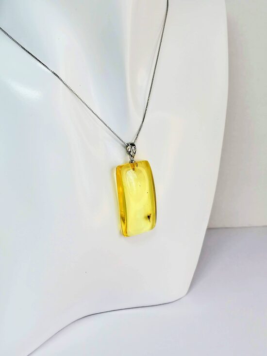 Baltijos gintaro pakabukas su musės inkliuzu | Autentiškas gintaras