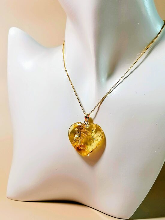 Amber Heart – Natural Baltic Amber Pendant